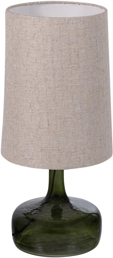 WOOOD LUMA TAFELLAMP GLAS GROEN KAP NATUREL