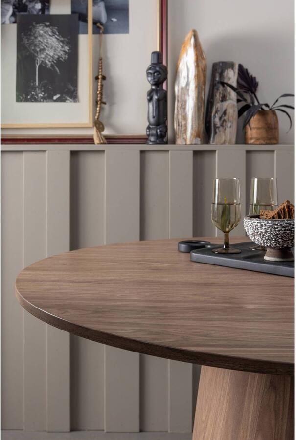 WOOOD | Maan eettafel rond mdf walnoot -Ø120cm | Eettafels | Eettafel - Foto 3