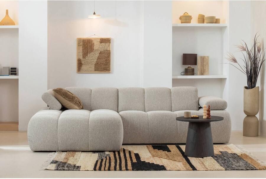 WOOOD | Mojo chaise longue links boucle beige melange | Zitmeubels woonkamer | HoekbankModulaire banken