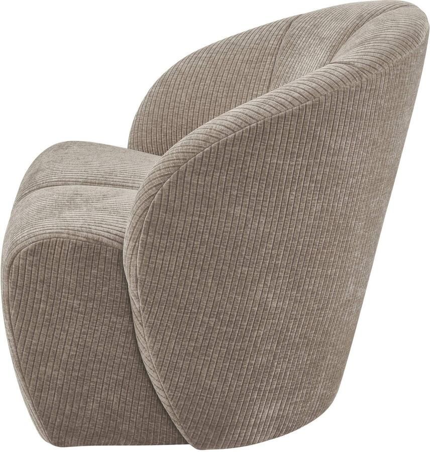 WOOOD | Mojo draaifauteuil geweven ribstof donker zand | Zitmeubels woonkamer | Draaifauteuil - Foto 4
