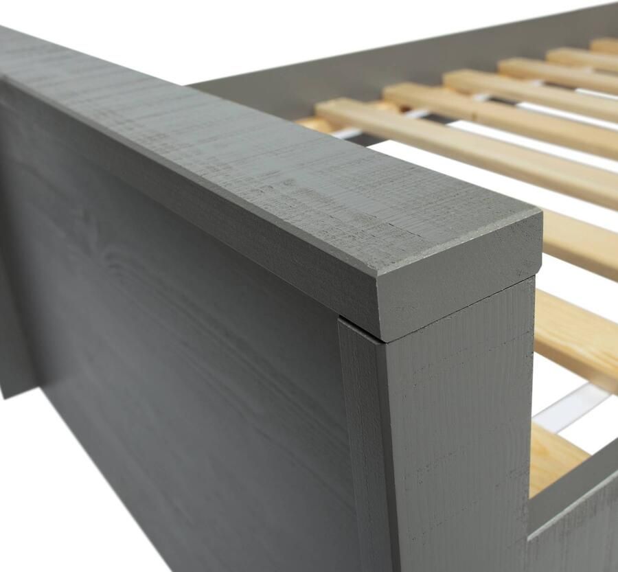 WOOOD | Morris Bed Grenen Leem 90x200cm Excl Lattenbodem | Slaapkamer meubels | Ledikant - Foto 4