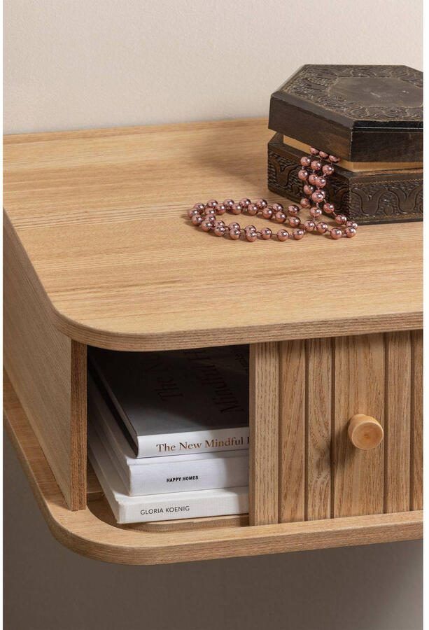 WOOOD | Jena hangend nachtkastje links rechts hout naturel | Slaapkamer meubels | Nachtkastje - Foto 2