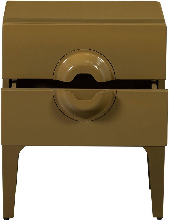 WOOOD | Merge nachtkastje 2 lades hout honing geel | Slaapkamer meubels | Nachtkastje - Foto 4