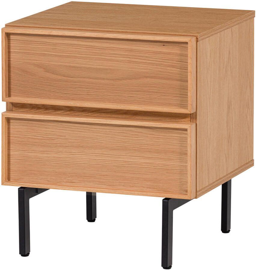 WOOOD | Tours ladekast nachtkastje 2 lades melamine mdf naturel | Slaapkamer meubels | Nachtkastje - Foto 2