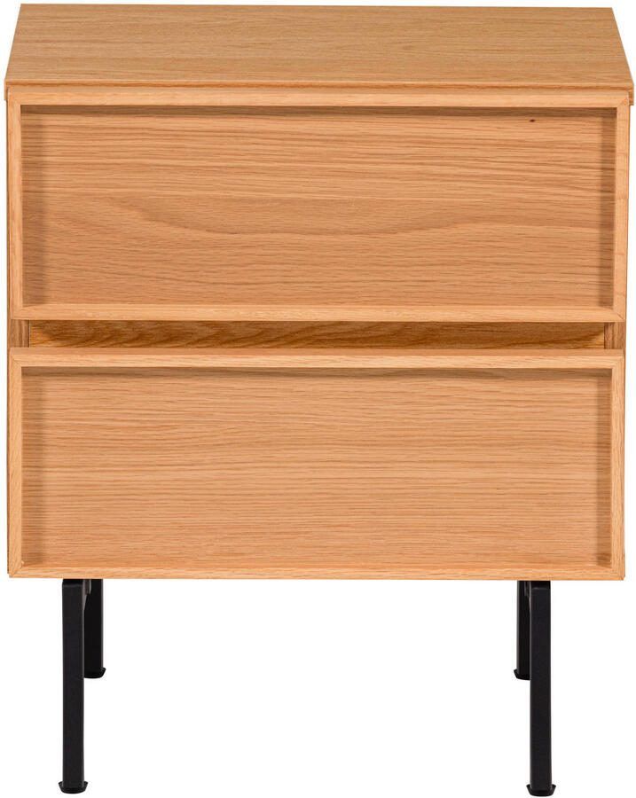 WOOOD | Tours ladekast nachtkastje 2 lades melamine mdf naturel | Slaapkamer meubels | Nachtkastje - Foto 4