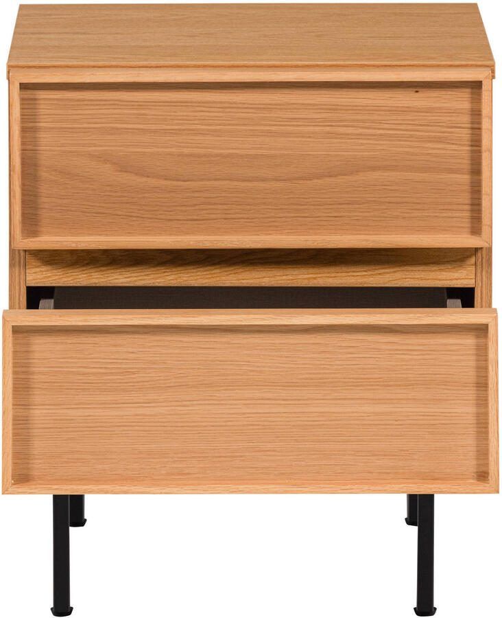 WOOOD | Tours ladekast nachtkastje 2 lades melamine mdf naturel | Slaapkamer meubels | Nachtkastje - Foto 3