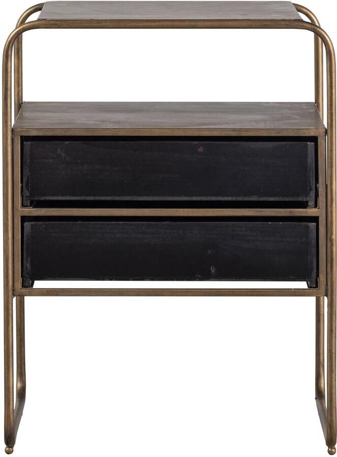 BePureHome | Polite Nachtkastje Metaal hout Antique Brass | Slaapkamerkasten | Nachtkastje - Foto 5