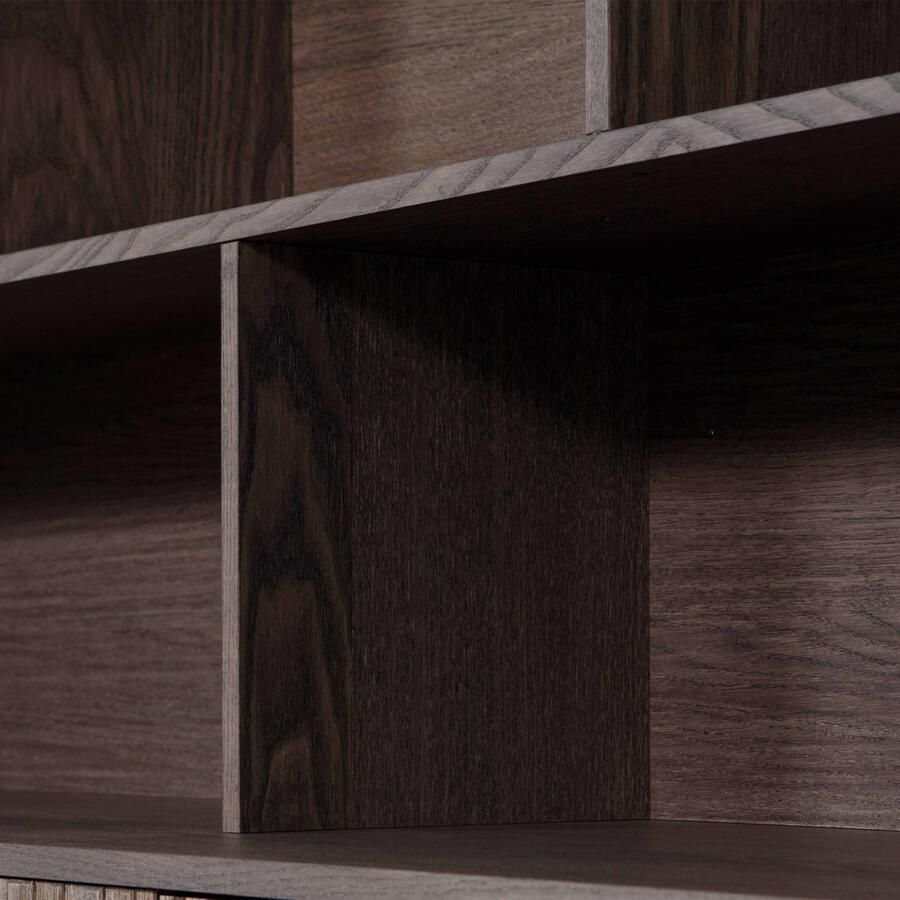 WOOOD | New gravure opzetkast essen fineer espresso | Woonkamer meubels | Dressoir