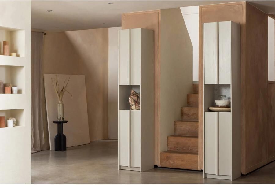 WOOOD Exclusive | Basu Smalle Kast 40cm Grenen Dust Incl Concrete Decor | Woonkamer meubels | Kast