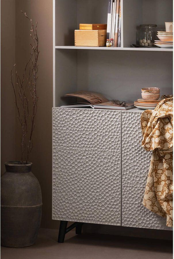 WOOOD Rek Carve Staande plank met 2 deuren met open vakken 2 deuren h 200 cm x b 90 cm - Foto 8