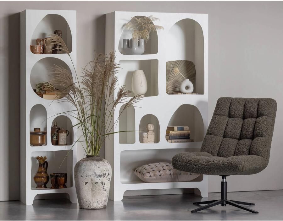 WOOOD | Caz Vakkenkast Smal Wit | Woonkamer kasten | Kast