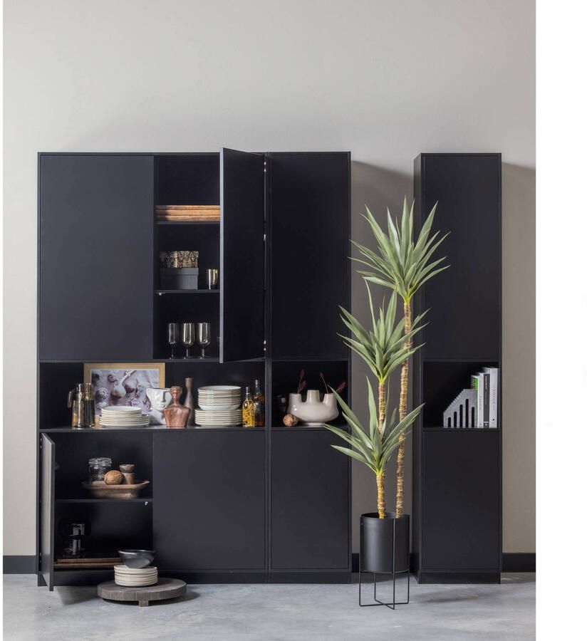 WOOOD Exclusive | Finca Opbergkast 110cm Zwart | Woonkamer meubels | BergkastKast - Foto 11