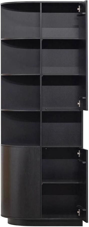 WOOOD Exclusive | Finca Opbergkast Rond Links 78cm Zwart | Woonkamer meubels | BergkastKastWandkast - Foto 4