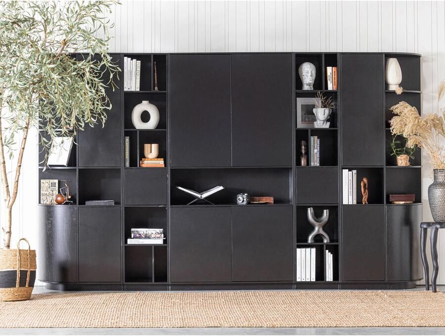 WOOOD Exclusive | Finca Opbergkast Rond Rechts 78cm Zwart | Woonkamer meubels | BergkastKastWandkast - Foto 4