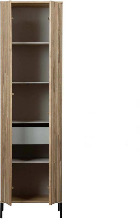 WOOOD Exclusive | Gravure New Hoge Kast + Lade Eiken Blanke Lak | Woonkamer meubels | BergkastKastWandkast - Foto 1