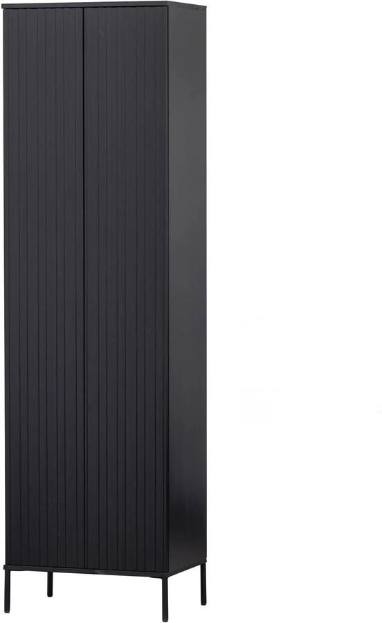 WOOOD Exclusive | Gravure New Hoge Kast + Lade Grenen Zwart | Woonkamer meubels | BergkastKastWandkast - Foto 8