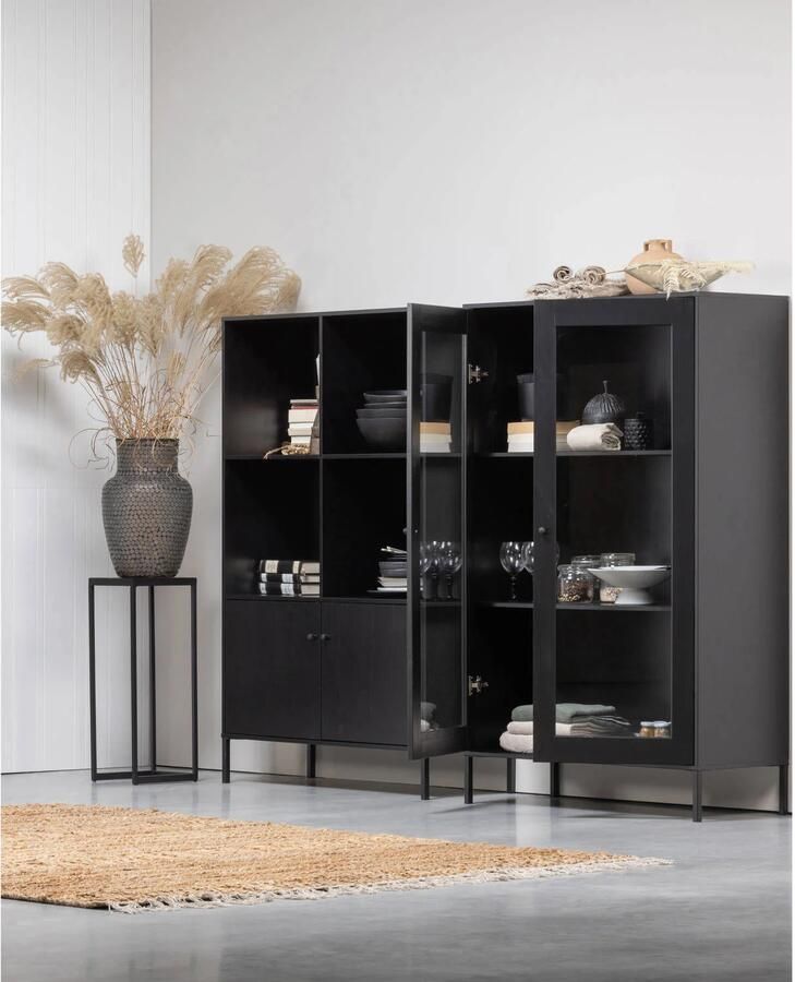 WOOOD | Xam open kast grenen zwart | Woonkamer meubels | BergkastKast - Foto 2