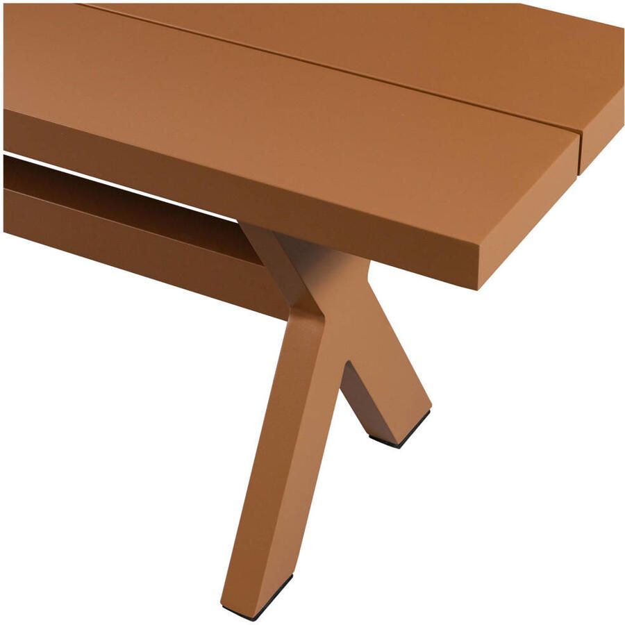 Exotan Delta Picknickbank Tuin Aluminium Terra 45x220x35