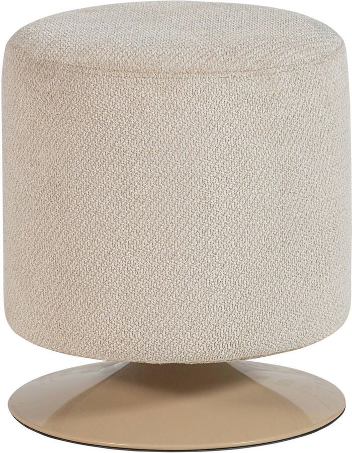 WOOOD Draaibare Poef Islen Bouclé Beige