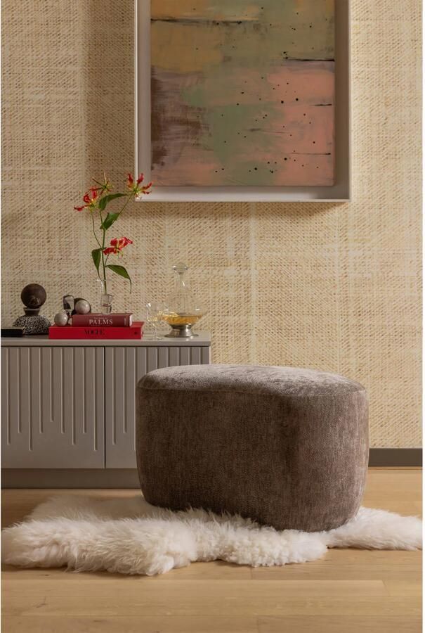 BePureHome | Popular organische poef taupe | Woonaccessoires | Poef - Foto 4