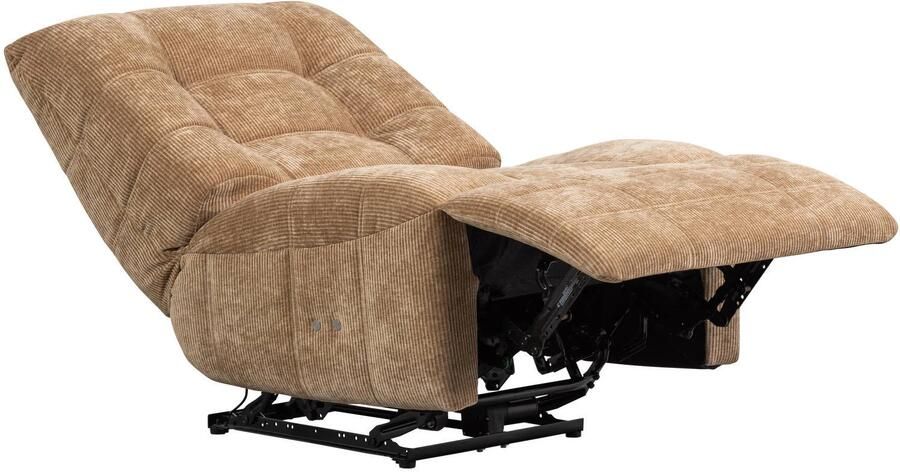 WOOOD | Hein relaxfauteuil elektrisch geweven rib lichtbruin | Zitmeubels woonkamer | Fauteuil - Foto 3