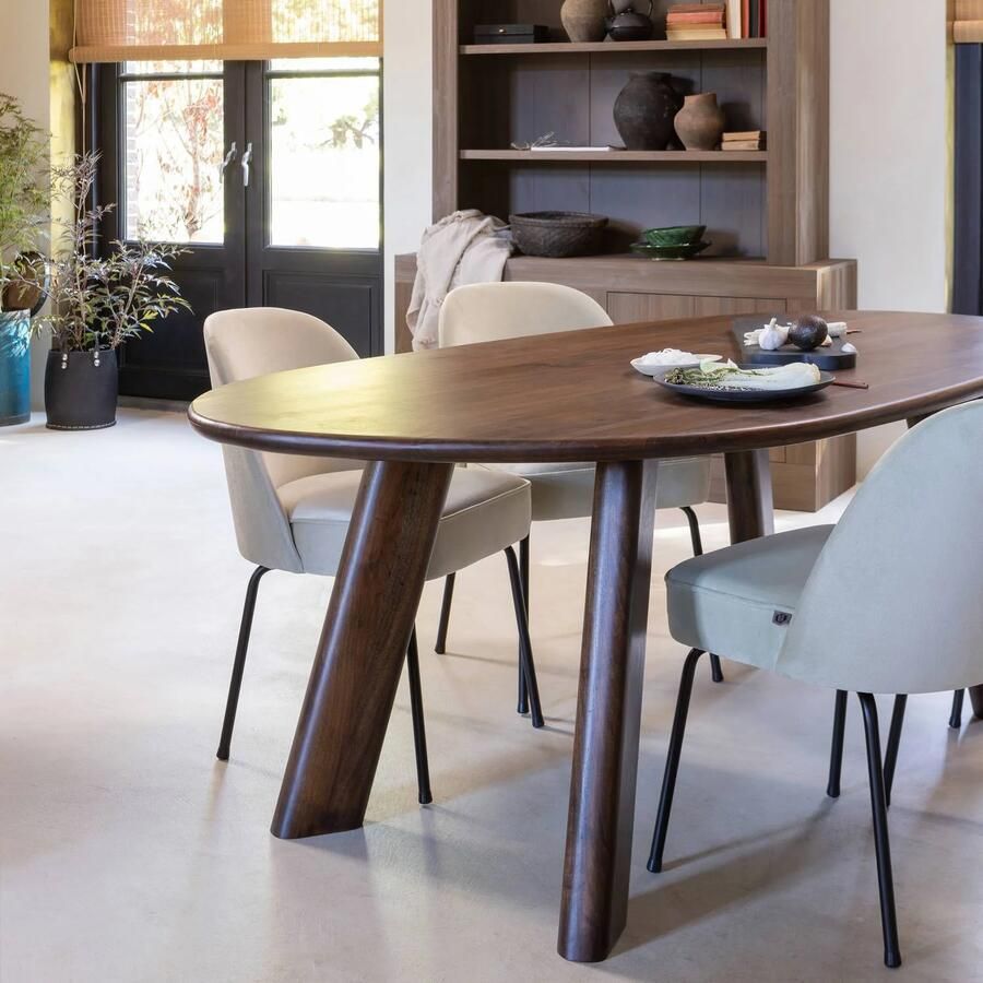 BePureHome | Roundly eettafel bureau mango hout walnoot 200x100 | Woonkamertafels | Bureau - Foto 2