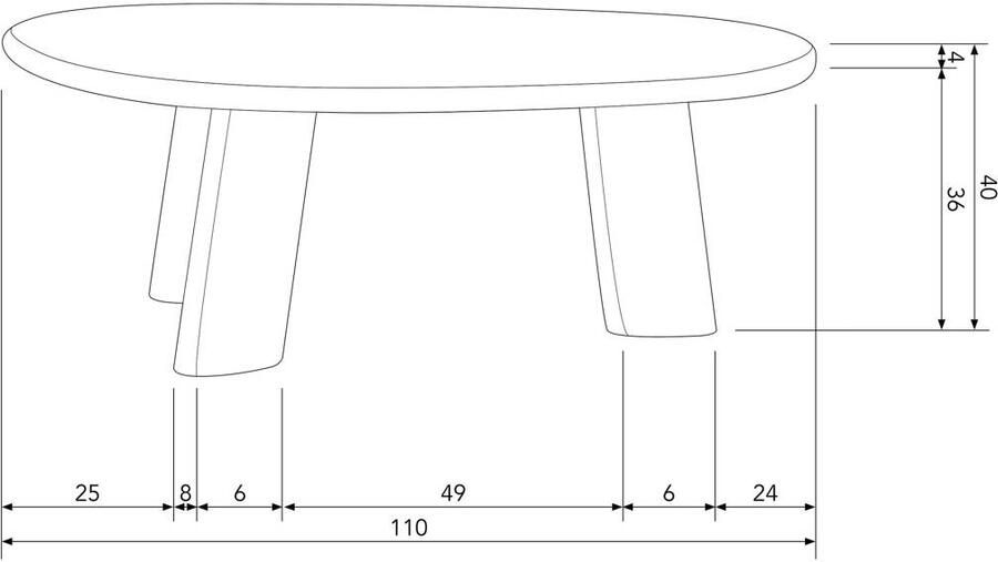 BePureHome | Roundly salontafel mango hout walnoot | Woonkamertafels | Salontafel