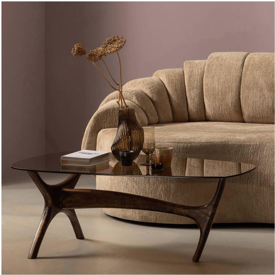 BePureHome | Flash salontafel mango hout glass walnoot | Woonkamertafels | Salontafel - Foto 2