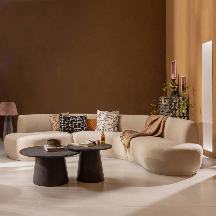 WOOOD | Maan salontafel mdf donkerbruin 45xØ60cm | Woonkamertafels | Salontafel - Foto 3