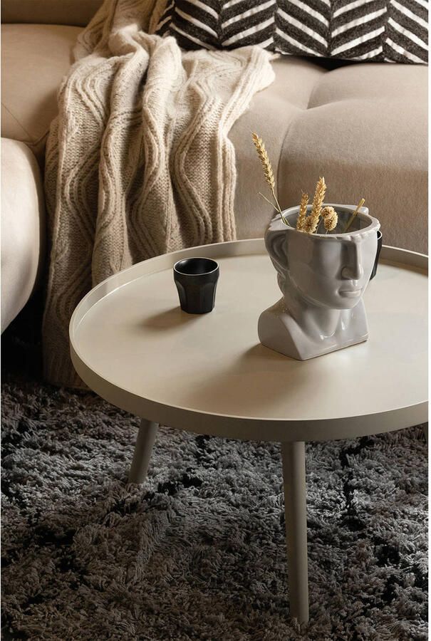 WOOOD | Mesa Bijzettafel L Hout Antique Beige 34 XØ60 | Woonkamertafels | Bijzettafel - Foto 3