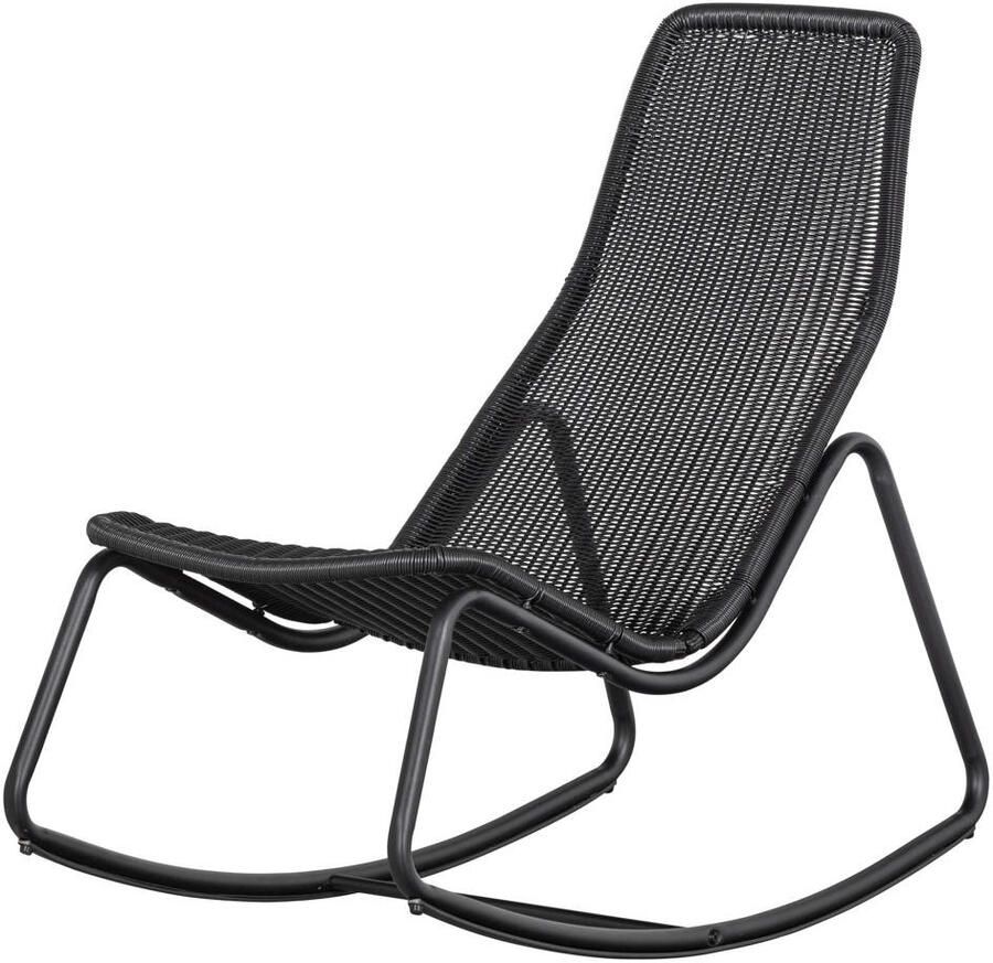 WOOOD Schommelstoel Buiten Tom Rattan Zwart 97x51x95 - Foto 2