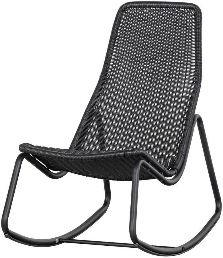 WOOOD Schommelstoel Buiten Tom Rattan Zwart 97x51x95 - Foto 3