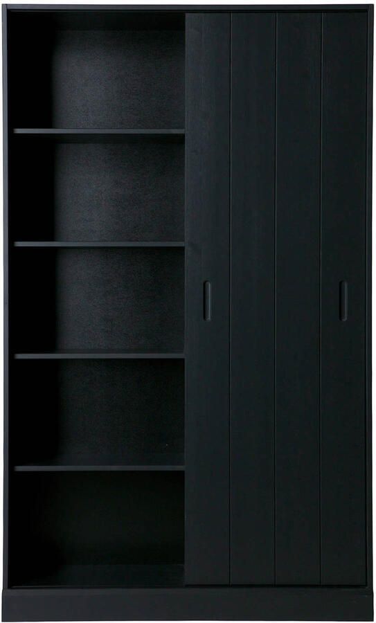 WOOOD | Move schuifdeurkast grenen matzwart | Woonkamer meubels | Wandkast - Foto 4