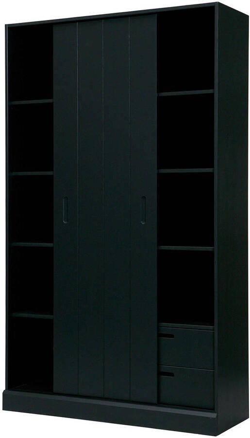 WOOOD | Move schuifdeurkast grenen matzwart | Woonkamer meubels | Wandkast - Foto 3