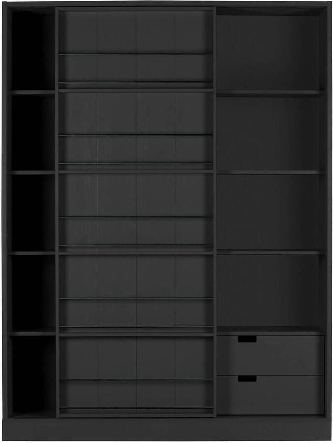 WOOOD | Swing Schuifdeurkast Grenen Geschuurd Mat Zwart | Woonkamer meubels | BuffetkastKast - Foto 5