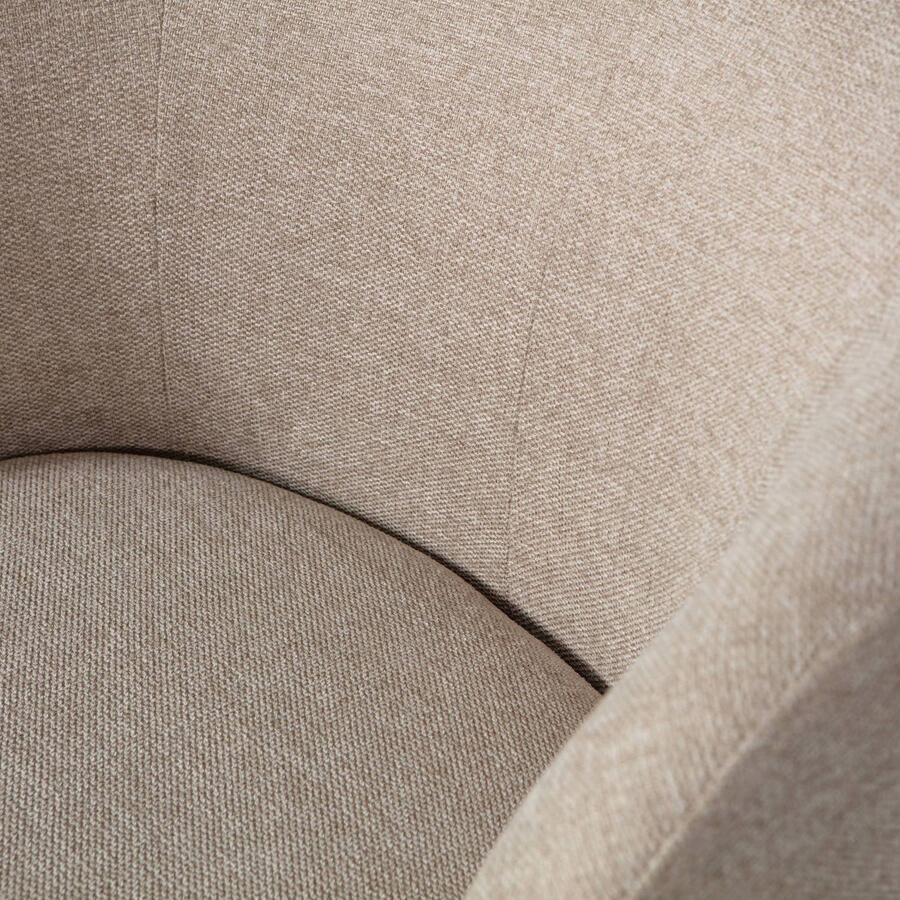 WOOOD Exclusive | Serra Draaifauteuil Geweven Stof Zand | Zitmeubels woonkamer | Draaifauteuil - Foto 4