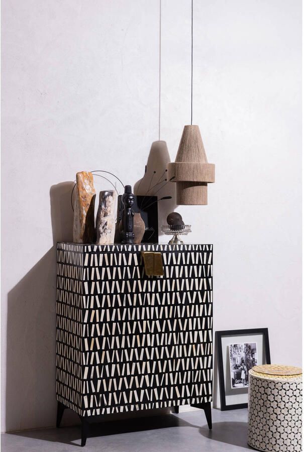 WOOOD Exclusive | Neva Sidetable Zwart wit | Woonkamertafels | Bijzettafel - Foto 6