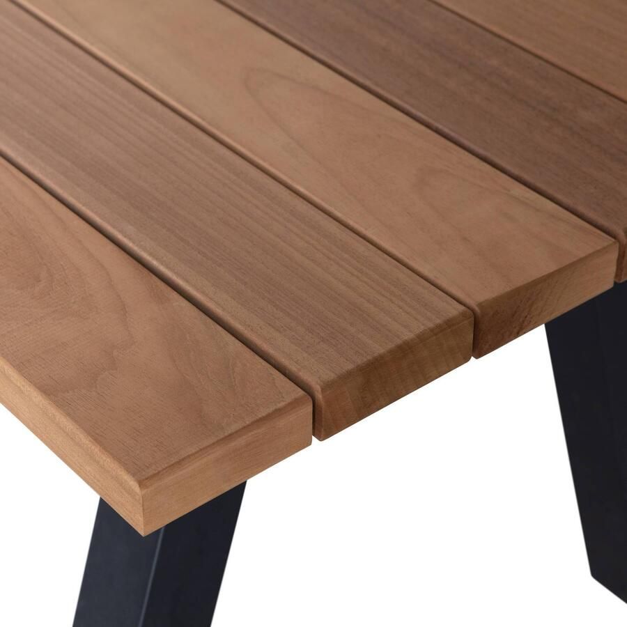 WOOOD Tablo Tuintafel Met A-poot Ayous Metaal Naturel 75x210x81 - Foto 3