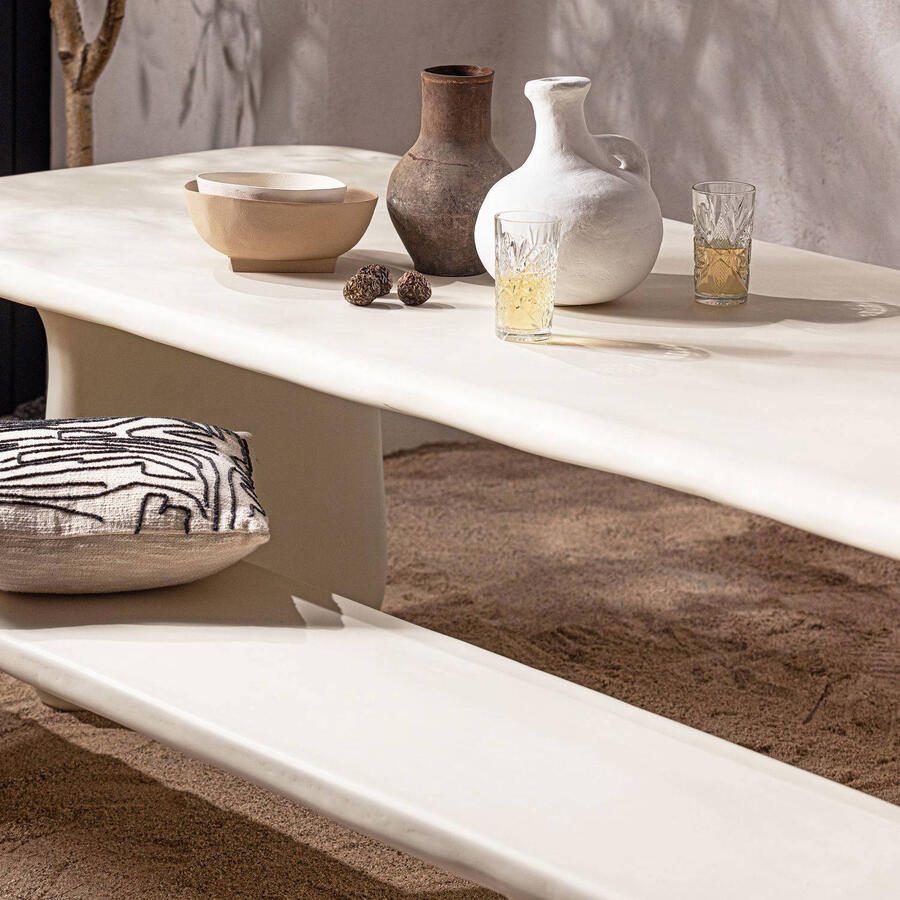 BASICLABEL Loggia Eettafel Polymeer Naturel 75x240x100 - Foto 4