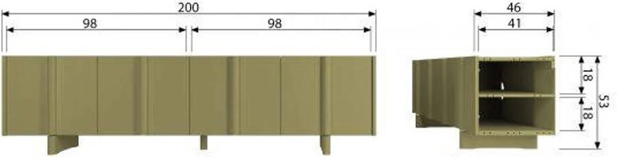 WOOOD Exclusive | Basu Tv Meubel Grenen Moss | Woonkamer meubels | Tv-dressoir | Tv-meubel - Foto 9