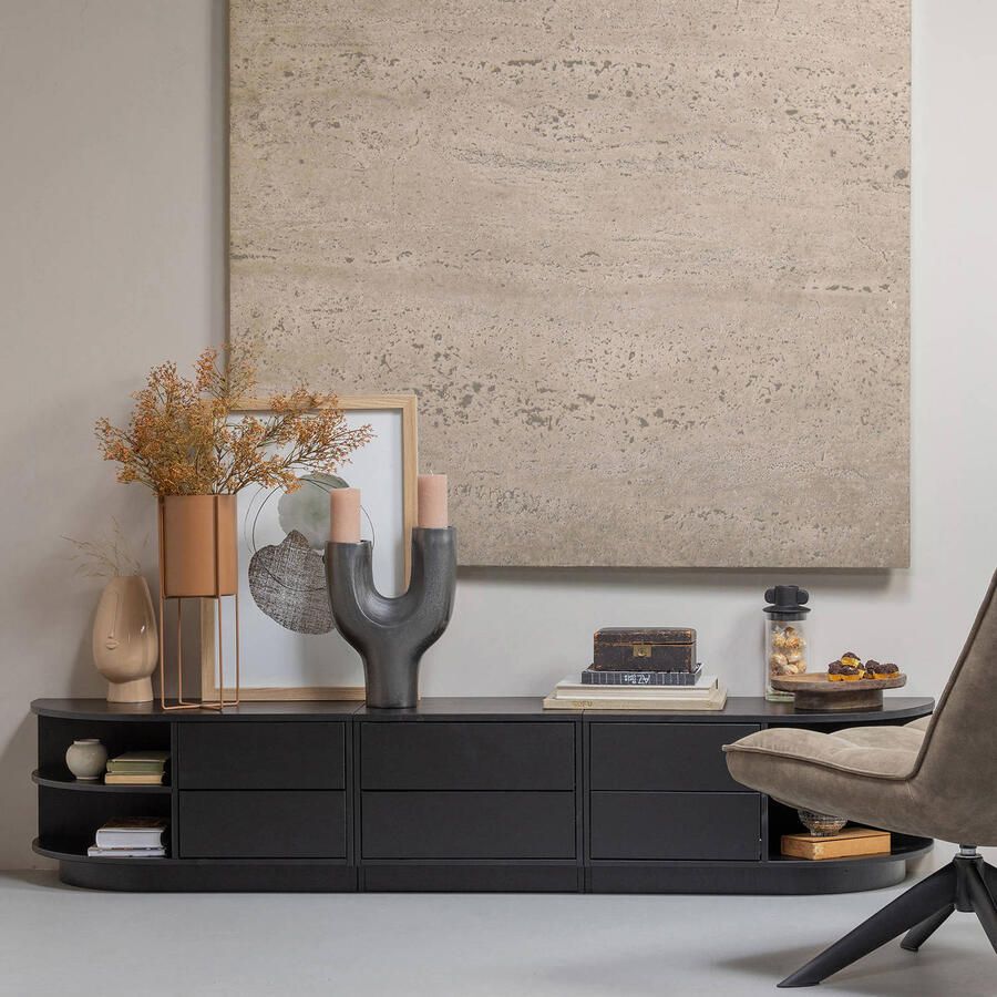 WOOOD Exclusive | Finca Tv Meubel 75cm Grenen Zwart | Woonkamer meubels | Tv-dressoirTv-meubel - Foto 4