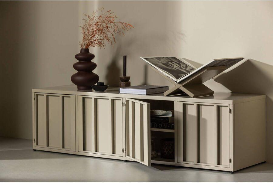 WOOOD | Level tv-meubel metaal zand 44x160cm | Woonkamer meubels | Tv-dressoir | Tv-meubel - Foto 3