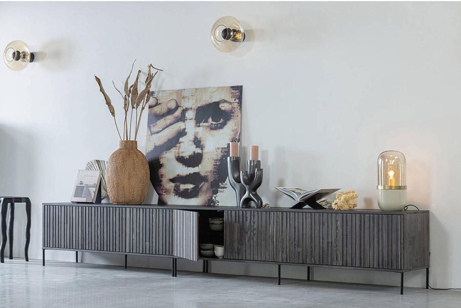 WOOOD Dressoir New Gravure TV-commode breedte 100 cm of 150 cm Commode hoogte 56 cm met grafische reliëfdeuren veel opbergruimte - Foto 4