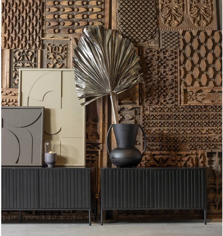 WOOOD Dressoir New Gravure TV-commode breedte 100 cm of 150 cm Commode hoogte 56 cm met grafische reliëfdeuren veel opbergruimte - Foto 7