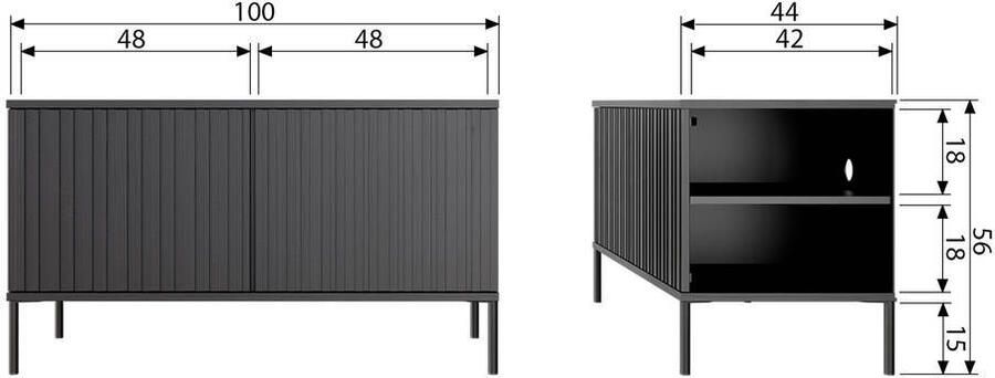 WOOOD Dressoir New Gravure TV-commode breedte 100 cm of 150 cm Commode hoogte 56 cm met grafische reliëfdeuren veel opbergruimte - Foto 12