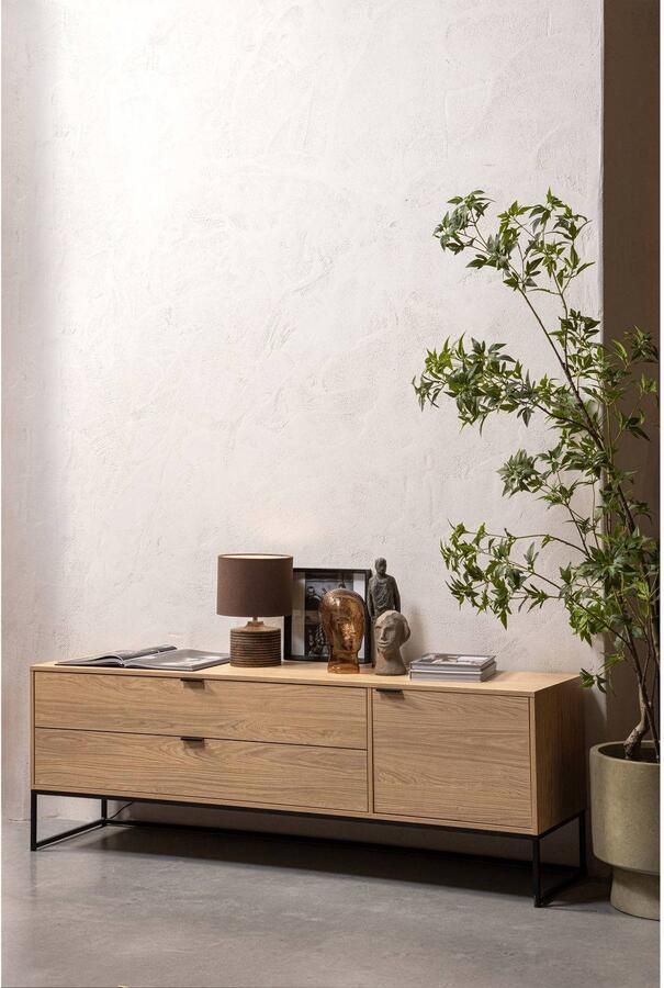 WOOOD Tv-meubel Silas TV-board Commode 2 lades en 1 deur veel opbergruimte breedte 120 of 180 cm - Foto 5