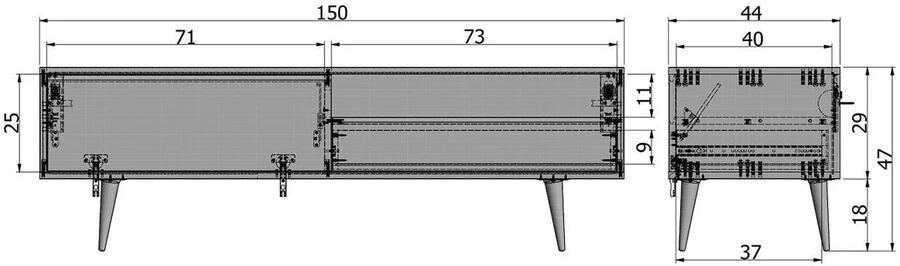 WOOOD | Tygo Tv Meubel 150 Eiken | Woonkamer meubels | Tv-dressoirTv-meubel - Foto 6