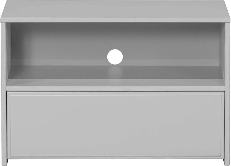 WOOOD | Yissa tv meubel met lade open vak grenen wolkengrijs | Woonkamer meubels | Tv-dressoir | Tv-meubel