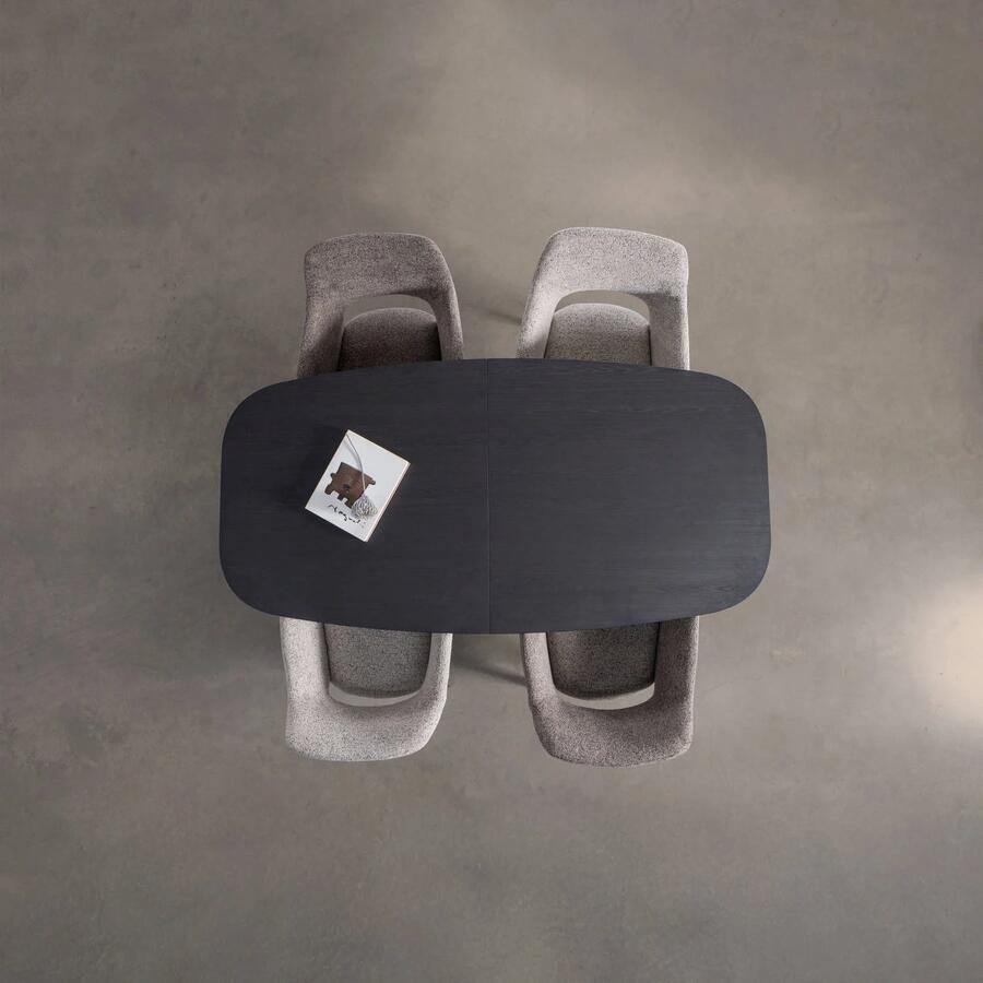 WOOOD | Arros eettafel uitschuifbaar 180-220x90cm mdf zwart | Eettafels | Uitschuiftafel - Foto 3