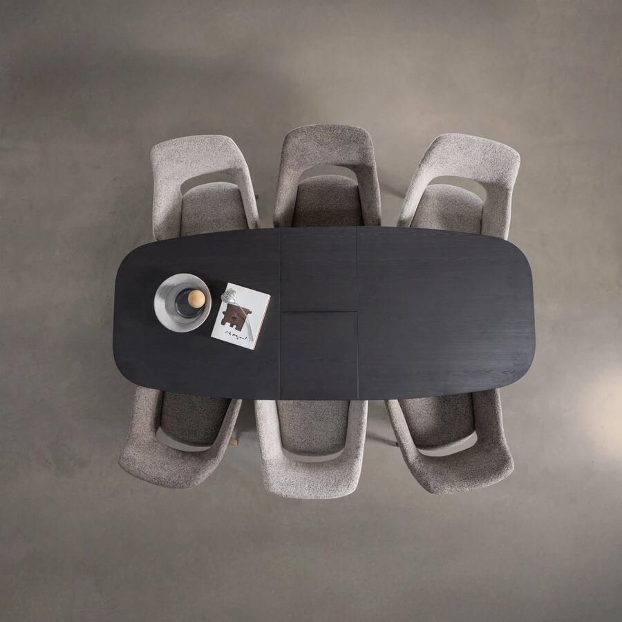 WOOOD | Arros eettafel uitschuifbaar 180-220x90cm mdf zwart | Eettafels | Uitschuiftafel - Foto 2